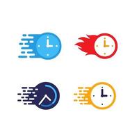 Fast time delivery icon. stopwatch in motion. deadline concept design. clock speed, flat time icon vector illustration.