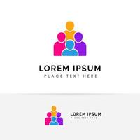 Teamwork and community logo design vector. Adoption and social network logo design template vector