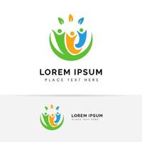 family care logo design vector. Adoption and social network logo design template vector