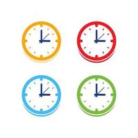 Clock icon vector. Flat design element watch isolated on white background vector