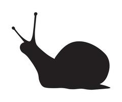 black silhouette of a snail