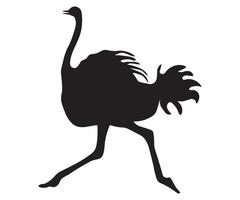 silhouette of a running ostrich vector