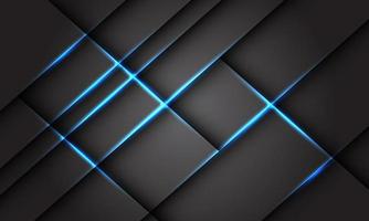 Abstract blue light square geometric black shadow on grey design modern futuristic technology backgound vector