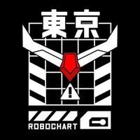 robo chart artwork vector illustrations, with japanese text translation tokyo