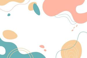 Abstract Organic Shape Hand Drawn Colorful Minimal Background vector