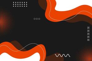 Abstract Background Memphis Style Dark with Orange and White Shape vector