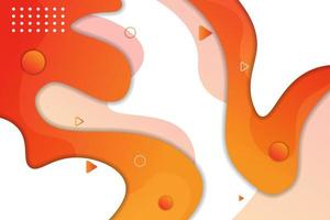 Abstract Geometric Dynamic Composition Fluid Shape Gradient Orange Background vector