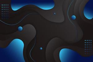 Abstract Geometric Dynamic Composition Fluid Shape Gradient Blue with Dark Background vector