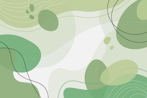 forma orgánica abstracta dibujada a mano fondo verde mínimo vector