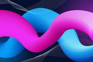 Abstract Fluid Background Dynamic Wavy Shape Blue Pink vector