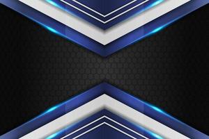 Abstract Modern Shiny Metallic Geometric Blue with Grey Hexagon Pattern Background vector