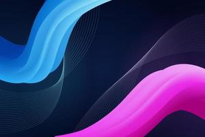 Fondo fluido abstracto forma ondulada diagonal dinámica azul rosa con líneas vector
