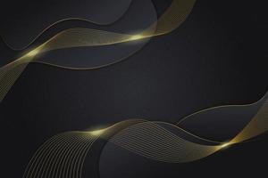 Luxury Background Dark Overlapped Dynamic Shape Layer with Elegant Shiny Golden Line vector