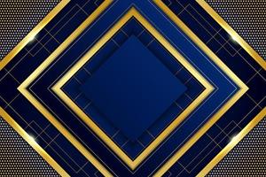 Fondo de lujo abstracto geométrico dorado brillante con azul marino vector