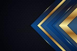Luxury Background Geometric Arrow Elegant Blue with Shiny Golden Line vector
