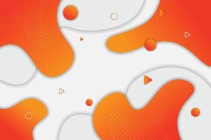 Abstract Geometric Overlapped Dynamic Fluid Shape Gradient Orange Background vector