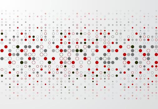 Abstract technology background with red and gray circle border pattern vector