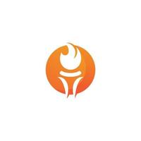 Torch flame logo icon  vector template