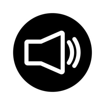 Speaker round icon. Glyph icon of speaker for your web site design, logo, app, UI, webinar, video chat, ect. Vector