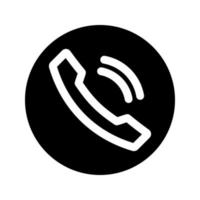 icono de llamadas telefónicas. aceptar el botón de llamada. símbolo del receptor de teléfono. botón de color negro con siluetas de auricular. un icono de glifo para el diseño de su sitio web, logotipo, aplicación, interfaz de usuario, seminario web, chat de vídeo, etc. vector