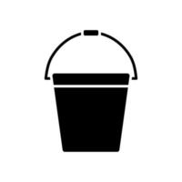 Bucket icon. Glyph style sign for mobile concept and web design. Pail simple icon. Symbol, logo illustration vector