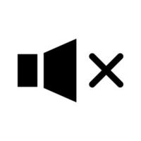 Speaker off, round icon. Mute. Forbidden sound. Glyph icon of a speaker for your web site design, logo, app, UI, webinar, video chat, ect. Vector