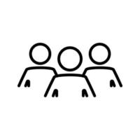 Group of people. Flat line icon of group of people, team, collaboration. Outline symbol for your web site design, logo, app, UI, webinar, video chat, ect