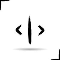 Open door ink icon. Drop shadow art symbol. Brush stroke. Vector isolated illustration