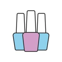 icono de color de botellas de esmalte de uñas. ilustración vectorial aislada vector