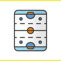 Ice hockey rink color icon. Hockey stadium scheme. Isolated vector illustration