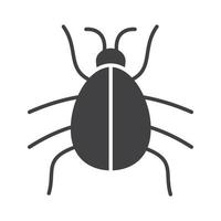 Beetle icon. Computer virus silhouette symbol. Malware and spyware bug. Negative space. Vector isolated illustration