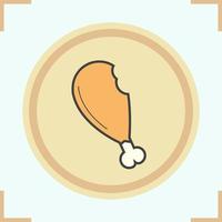 Chicken leg color icon. Isolated vector illustration