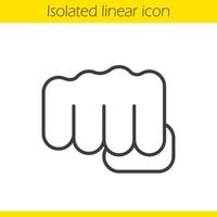 Punch linear icon. Thin line illustration. Squeezed fist contour symbol. Vector isolated outline drawing
