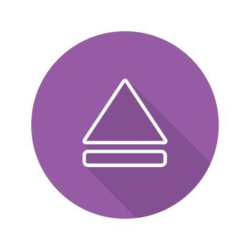 Eject button flat linear long shadow icon. Vector line symbol