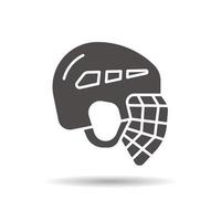 icono de casco de hockey. símbolo de silueta de sombra. espacio negativo. vector ilustración aislada