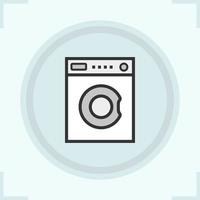 Washing machine color icon. Washer. Laundry service. Isolated vector illustration