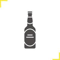 Beer bottle icon. Silhouette symbol. Negative space. Vector isolated illustration