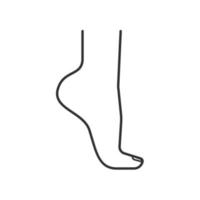 Woman's foot linear icon. Thin line illustration. Contour symbol. Vector isolated outline drawing