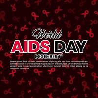 World aids day background with an abstract red ribbon pattern vector