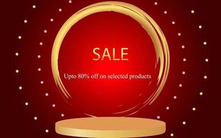 creative festive sales banner with empty podium with simple artwork background, Creative festival banner for festive season promotion and advertisement. vector