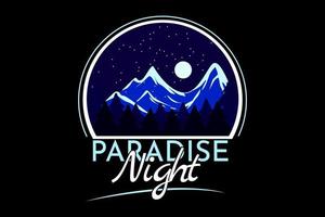 paradise night retro silhouette design vector