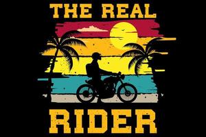 The real rider design vintage retro vector