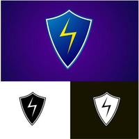 Logo shield lightning vector