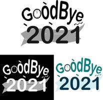 Hello 2022, Goodbye 2021 Typography Design. vector