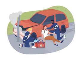 Emergency response 2D vector isolated illustration