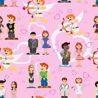 young people bright pattern on the holiday of love vector