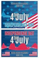 posters of rectangular shape on the day of independence of America. stock vector image