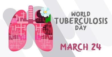 rectangular poster for tuberculosis day on bright on bright vector