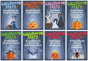 A selection of posters paper for a halloween party vector