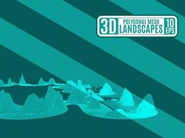 green neon mountainous terrain polygonal for advertising vector